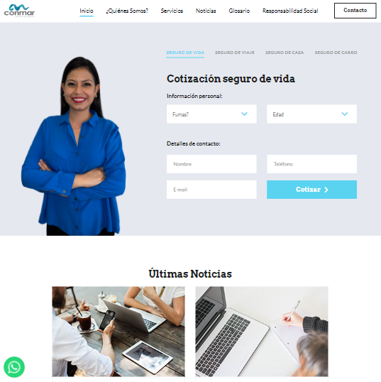 pagina web de conmar hecha por synetxis