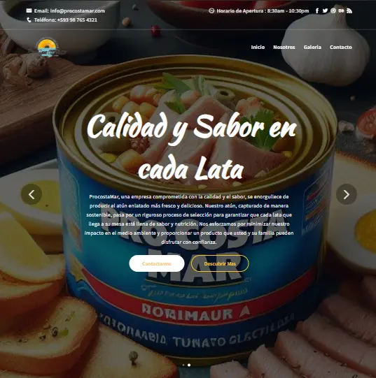 pagina web de procostamar hecha por synetxis